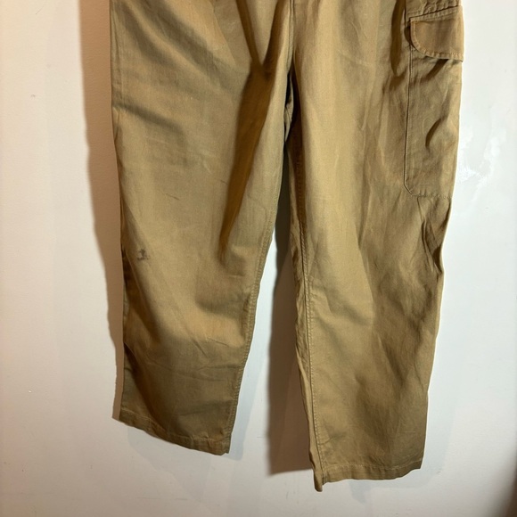 BANANA REPUBLIC Sz 14 Khaki Cargo Style Buckle Cinching Belt Twill Trousers - Picture 3 of 12